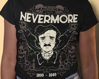Edgar Allan Poe Nevermore Gothic Raven T-Shirt