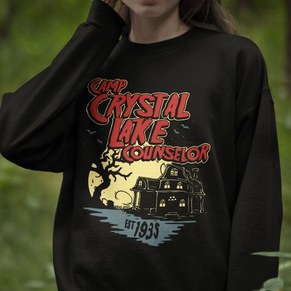 clothing camp crystal lake counselor hoodie Camp Crystal Lake Counselor Sweatshirt For Jason Voorhees Fans // Vintage  Retro Horror Shirt // Friday the 13th Fans