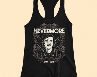Edgar Allan Poe Nevermore Racerback Tank