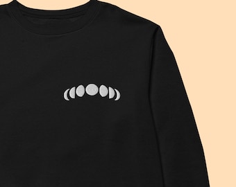 Moon Phases Witchy Embroidered Sweatshirtt