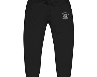 Death Before Decaf Embroidered Sweatpants