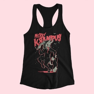 Merry Krampus Kerst Horror Racerback Tank