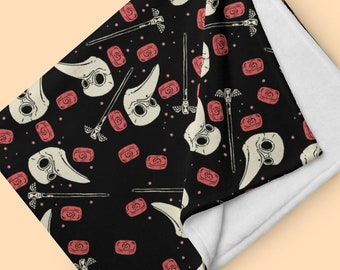 Plague Doctor Throw Blanket