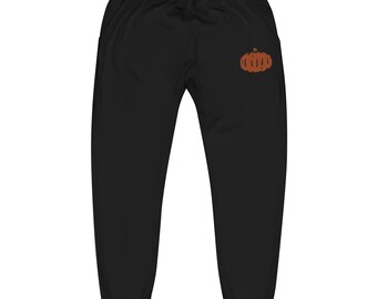 Pumpkin Embroidered Sweatpants