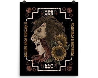 Leo Zodiac Astrology Poster
