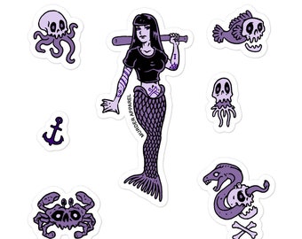 Goth Mermaid Sticker Sheet