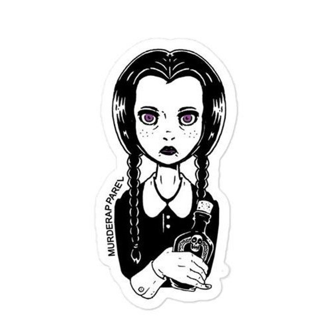 Wednesday Addams Goth Girl Sticker - Etsy