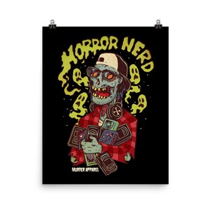 Retro Horror Nerd Zombie Poster