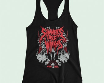 Sinners Are Winners Heavy Death Metal Punk Racerback Tank