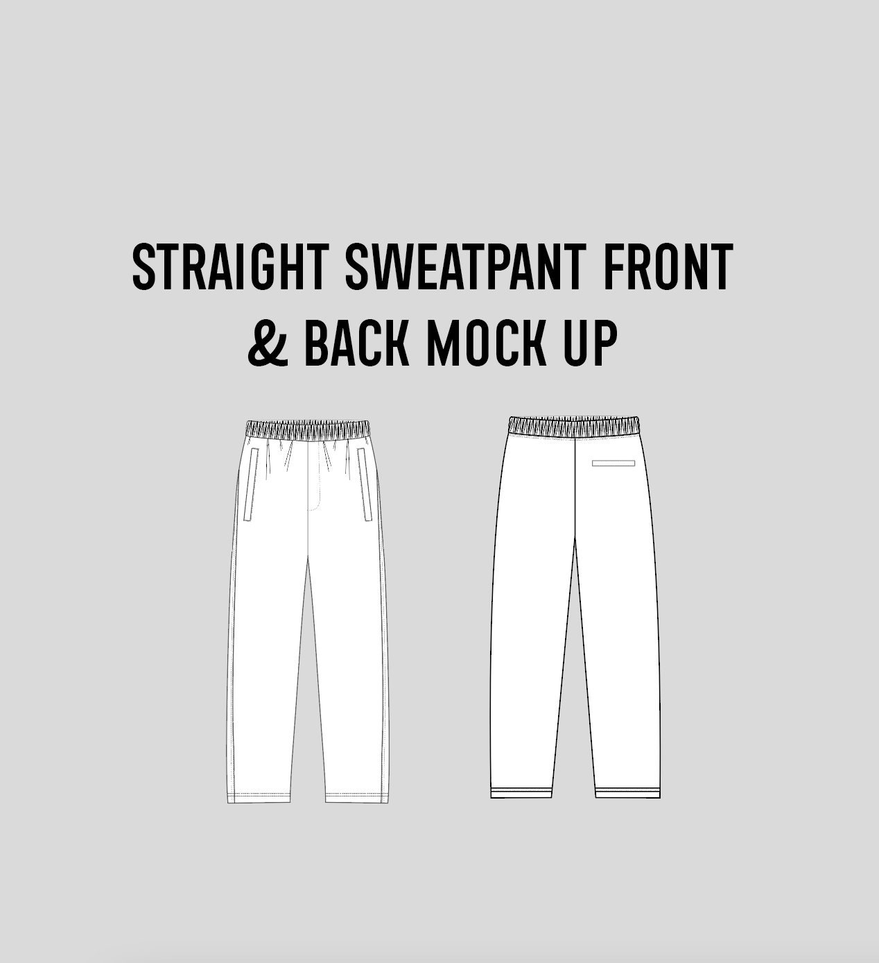 Straight Leg Relaxed Loose Fit Sweatpants Technical Drawing Streetwear  Mock-up Template for Adobe Illustrator Design Tech Packs -  Canada