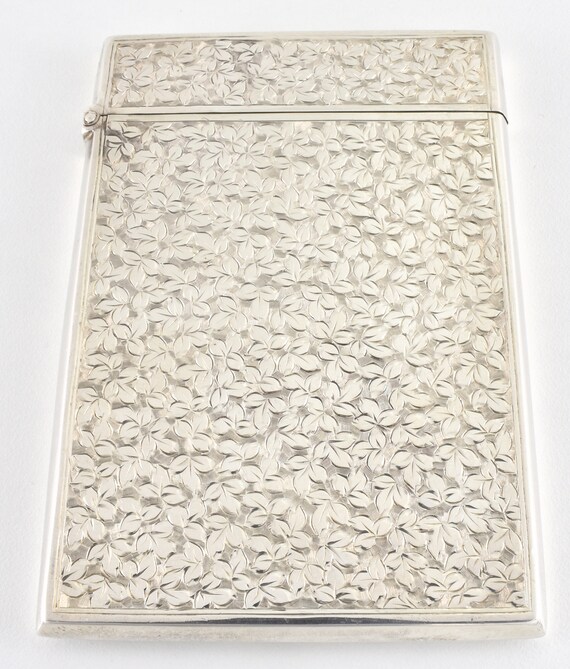 Antique Victorian Solid Silver Card Case, Birming… - image 5