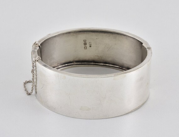 Antique Victorian Solid Silver Hinged Bracelet, B… - image 5