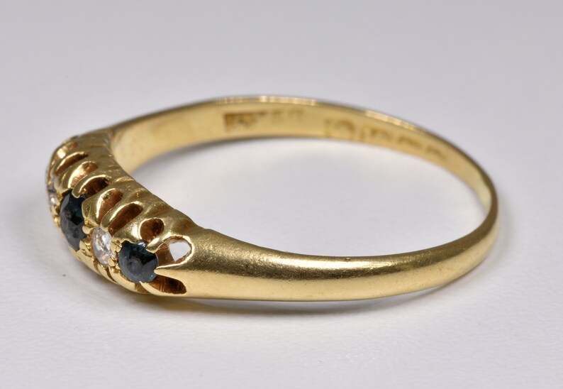 Antique Victorian 18ct Gold Sapphire & Diamond Ring C1880 - Etsy