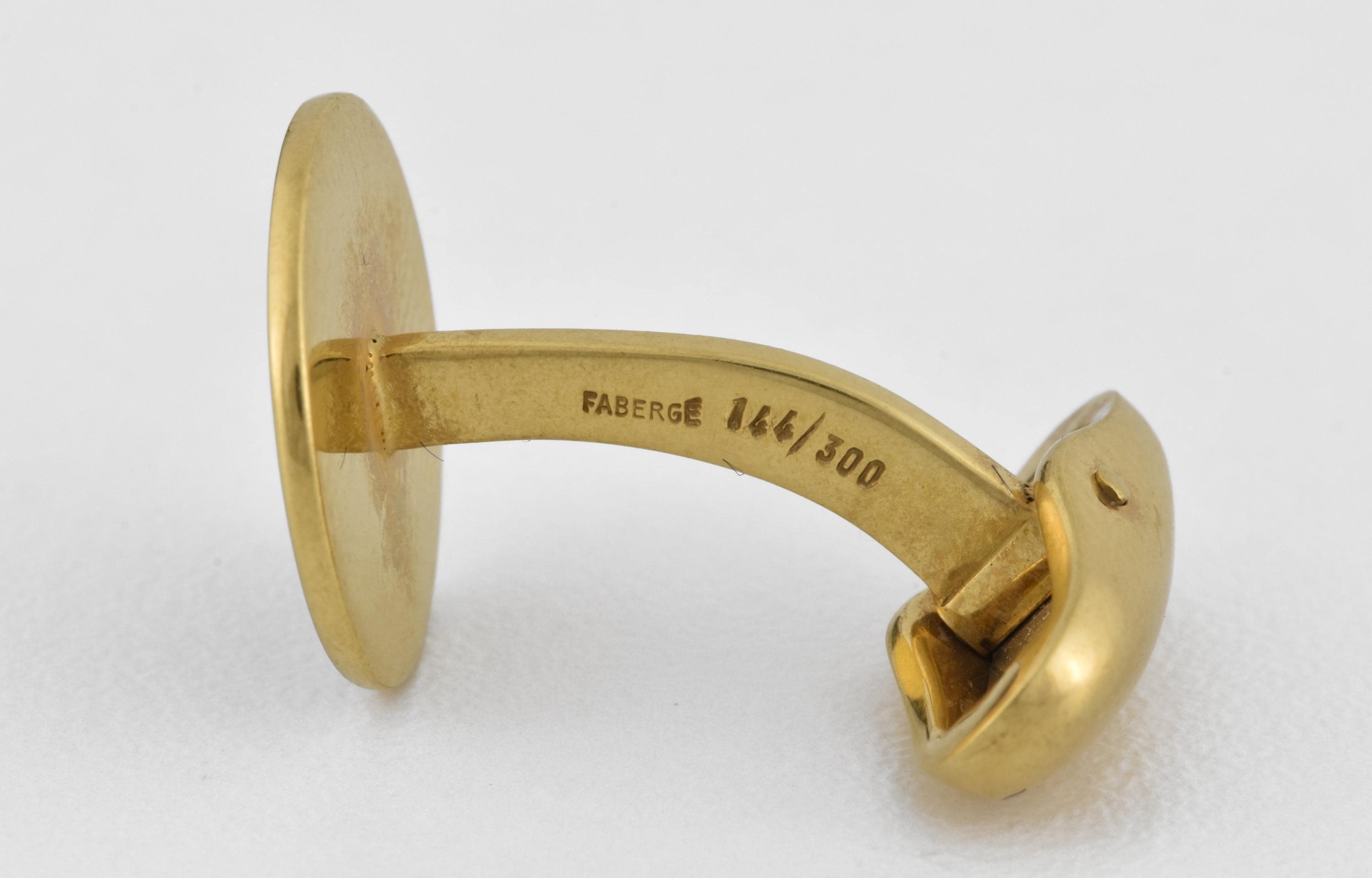 Boutons De Manchette Anciens Fabergé Style Impérial - Argent Doré émaillé, Signés