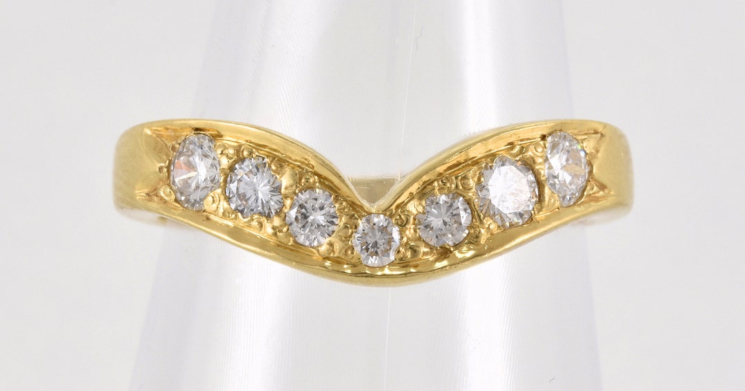 Vintage Gold Diamond & Ruby Chevron Wishbone Ring – Boylerpf