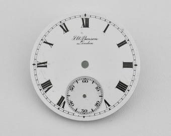 Antieke J.W.Benson, London zakhorloge geëmailleerde wijzerplaat