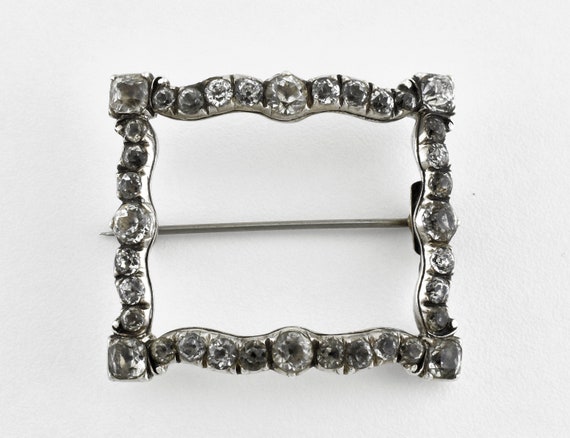 Antique Georgian Solid Silver Black Dot Foil Back… - image 1