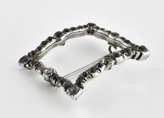 Antique Georgian Solid Silver Black Dot Foil Back… - image 3