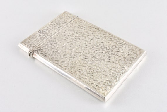 Antique Victorian Solid Silver Card Case, Birming… - image 6