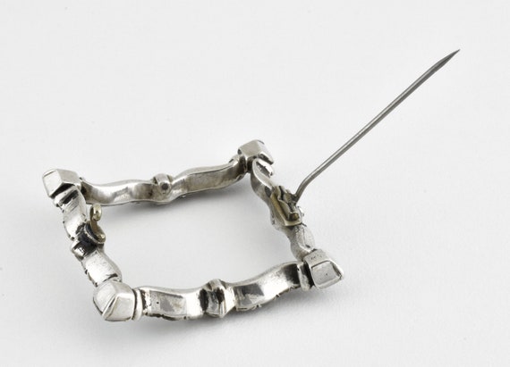 Antique Georgian Solid Silver Black Dot Foil Back… - image 6