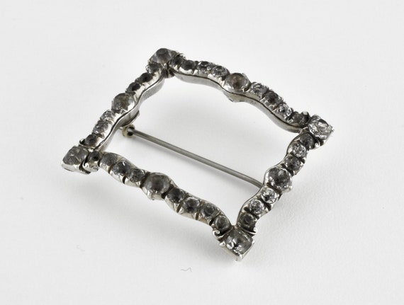 Antique Georgian Solid Silver Black Dot Foil Back… - image 2