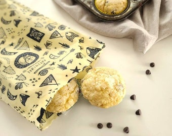 2 Beeswax Snack & Sandwich Bags, Reusable Sandwich Bag