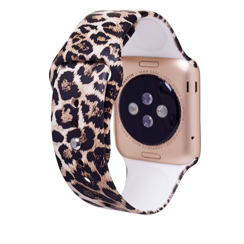 Leopard Pattern Print Apple Watch Silicone Band Etsy