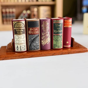 Wooden Bookstand for Miniature Books Full Size (Fits 5 Minibooks)