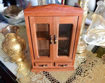 Miniature Wooden Bookcase Cabinet (Fits 12 Minibooks)