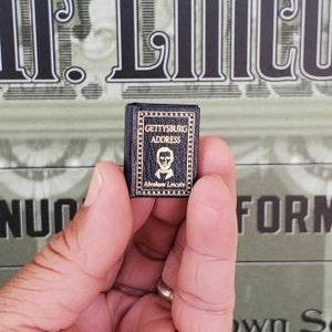 The Gettysburg Address by Abraham Lincoln Dollhouse Micro Miniature Book