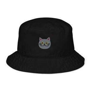 Organic bucket hat | Cat Hat | Gift For Cat Lovers | Cat Moms and Cat Dads