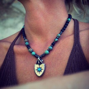 Tribe Tribal Boho Arrow Collier pour Hommes Femmes Arrowhead Ethno Bijoux Perles Collier Turquoise Bijoux Hommes Bijoux Femmes Acier inoxydable image 5