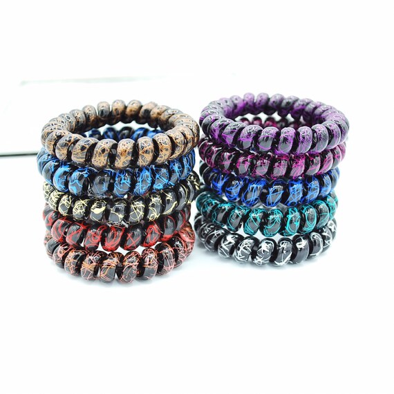 Paris Telephone Spirals Cord Hair Ties 10 Pack Etsy