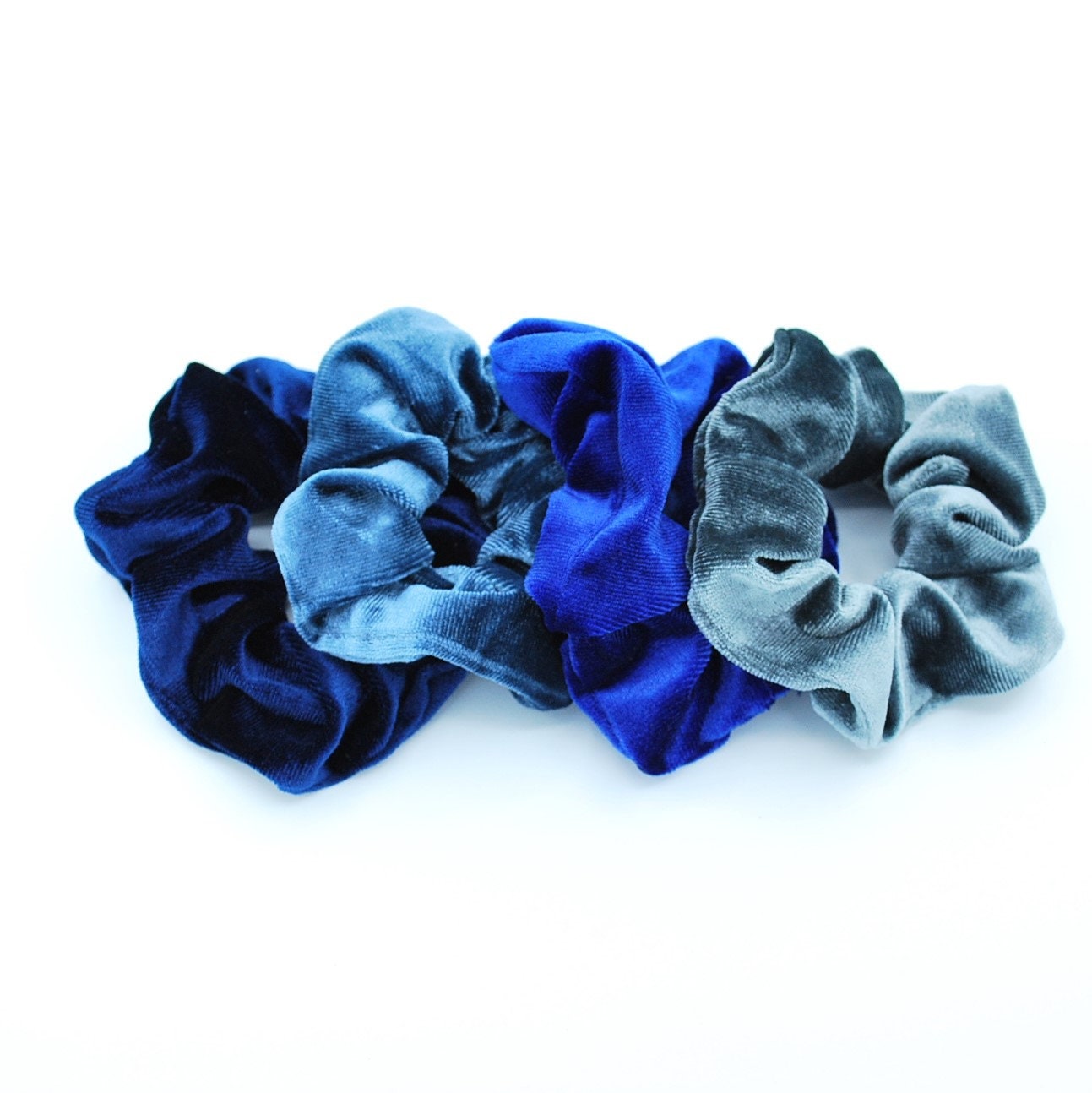 Velvet Blue Scrunchies, Scrunchy Pack, Scrunchy Set, Hair Scrunchies …