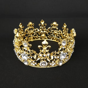 Fleur De Lis Gold Krone zur Hochzeit, Geburtstag, Ruhestandsparty, Centerpiece Dekoration oder kann ein Cake Topper sein