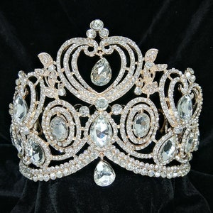 Kristall Strass Krone - Rosegold /Silber Krone für Hochzeit, Geburtstag, Tortenaufsatz, oder Mittelstück Dekoration