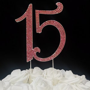15 Cake Topper Silver / Gold / Pink Rhinestone Monogram Bling Cake Toppers Centerpiece