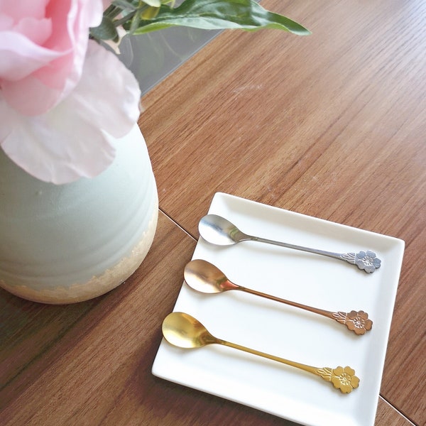 Cherry Blossom Spoons - Gold/Silver/Rose Gold (2pc/set)