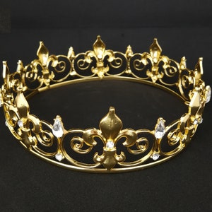 Fleur De Lis Krone zum Geburtstag, Tortenaufsatz, Mittelstück Dekoration - Gold, Silber, Roségold