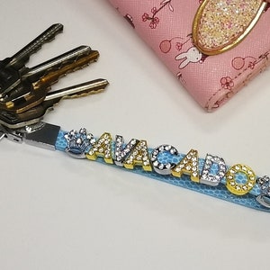 Custom Keychain Gold Rhinestone Letters or Numbers/ Car Keychain / Backpack Decoration