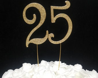 25 Rhinestone Monogram Cake Toppers-Silver and Gold