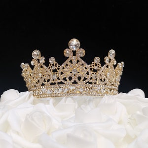 Rhinestone Crown for Wedding, Birthday, Bridal Shower, Retirement or Cake Topper as well - Gold /Rose Gold /Silver