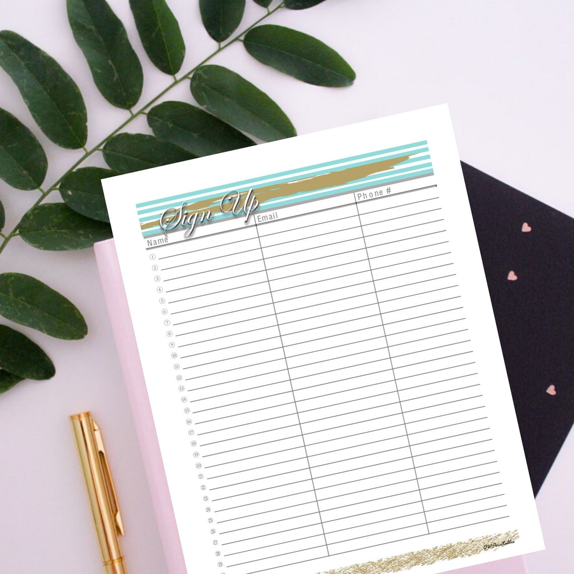 Sign Up List Sign Up Sheet Printable Event Sheet Sign Up | Etsy