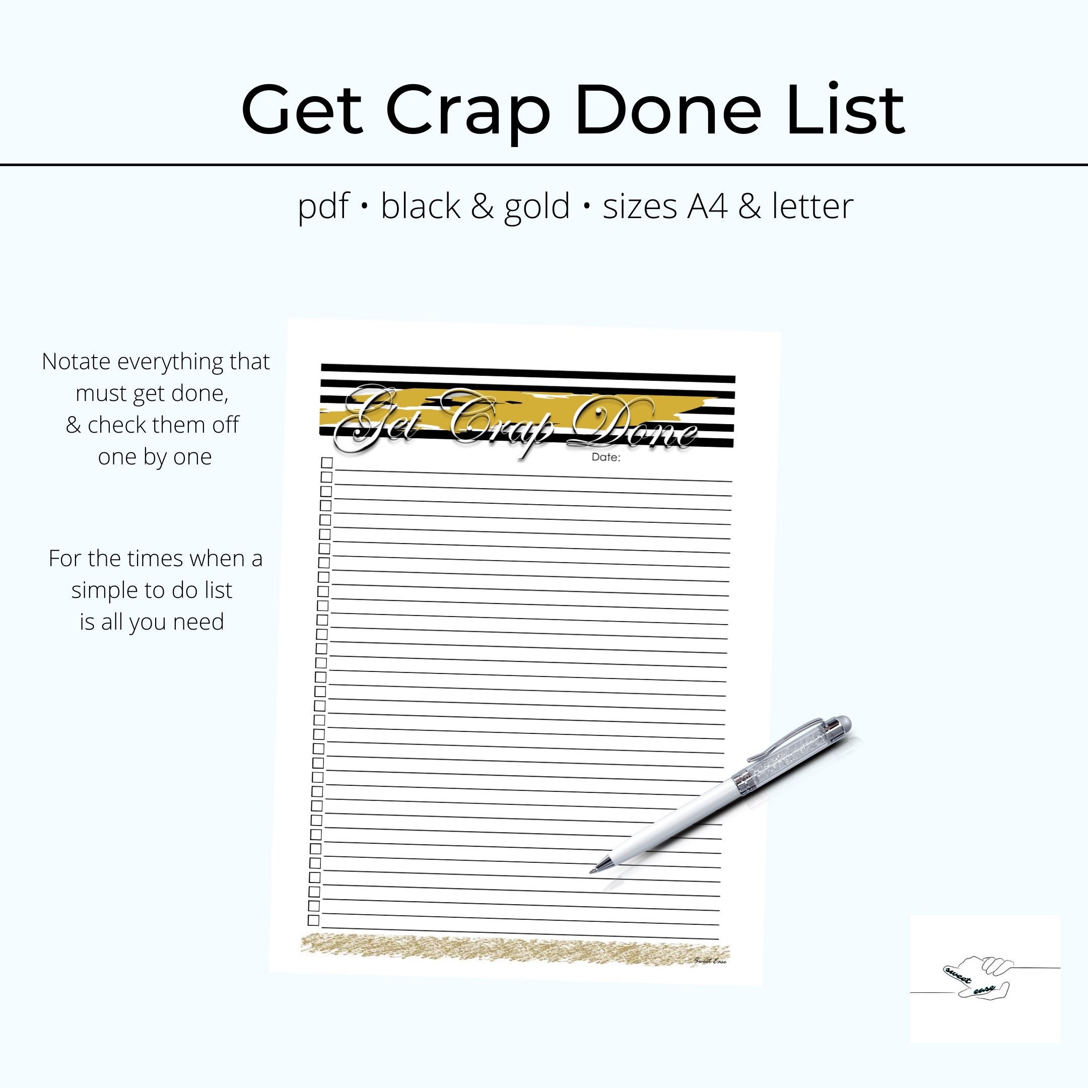 get-crap-done-daily-check-off-list-fillable-printable-funny-etsy