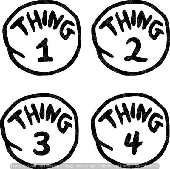 4 pc bundle thing 1 thing 2 thing 3 thing 4 svg cut file etsy
