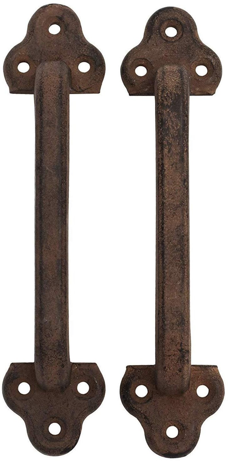 Iron Handle or Door Pulls Set of 2 Cast Iron Large 9 Inch | Etsy