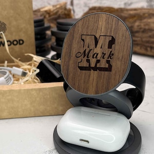 Triple Dock Charger, Charging Station, iPhone AirPods Apple Watch Charger, Charging Dock, Gift for Him, Desk Accessories,