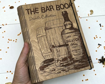 Cocktail Recipe Book Bartender Gift Bar Recipe Book Gift for him Blank Cocktail Notebook Recipe Bar Book Father Gift Recipe Book Bar