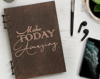 Personalized Engraved Wood Journal: Custom Dream Diary, A5 Notebook