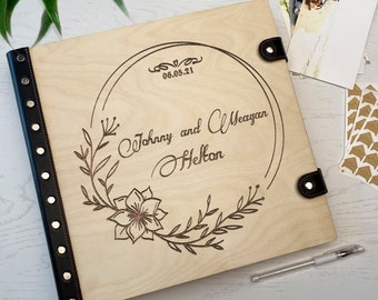 Wedding Gift Ideas, Wedding Photo Album, Rustic Wedding Album, Wood Photo Album, Bridal Shower, Personalized Photo Album, Gift for Couple